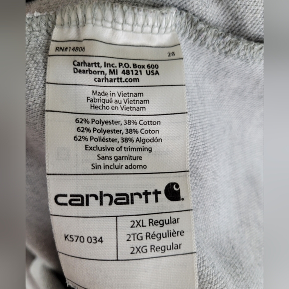 Carhartt Original Fit Short Sleeve Collar Pocket Tee Men's 2XL - Picture 5 of 8
